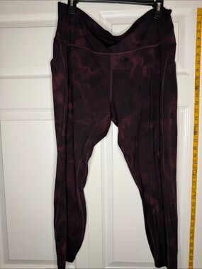 lululemon athletica Burgundy and Black Tie-Dye Leggings